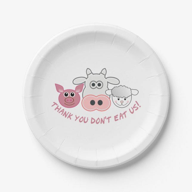 Plato De Papel Gracias por no comernos. (Anverso)