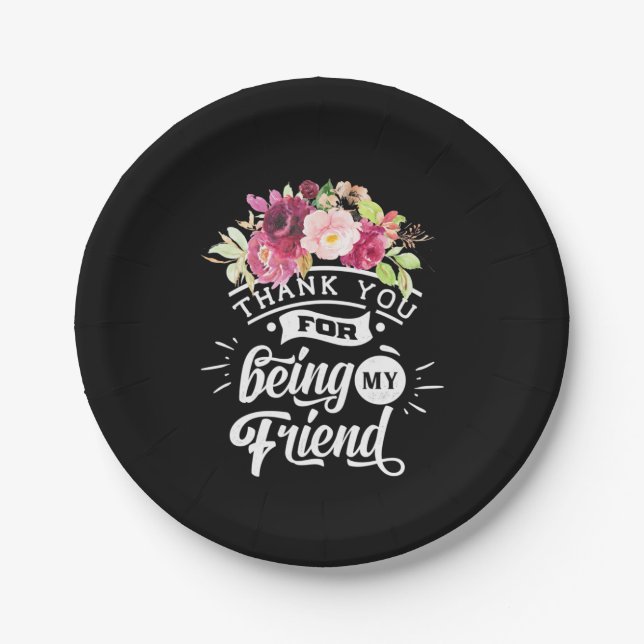 Plato De Papel Gracias Por Ser Mis Amigos (Anverso)