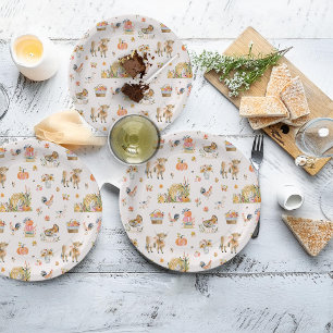 Plato De Papel Gracias por ti Fall Farm Baby Shower
