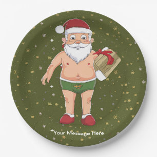 Plato De Papel Graciosa colección de Navidades de Santa  sucios