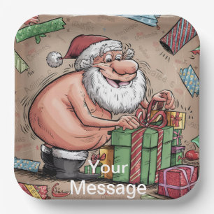 Plato De Papel Graciosa colección de Navidades sucios de Santa