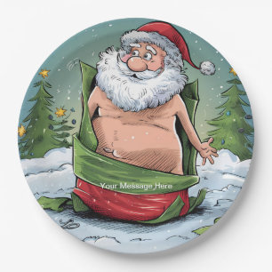 Plato De Papel Graciosa colección de Navidades sucios de Santa