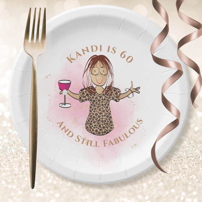 Plato De Papel Graciosa etnia rosa de 60 años y fabulosa (Subido por el creador)