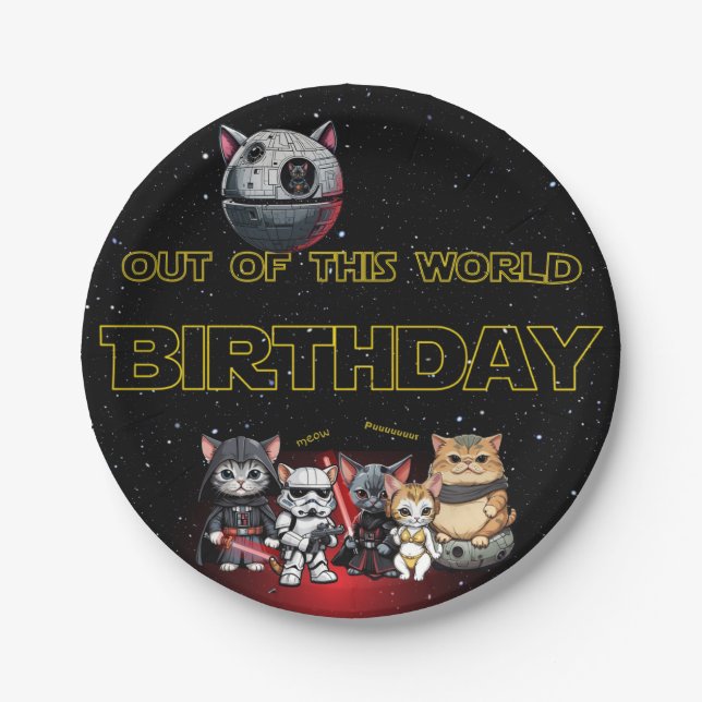 Plato De Papel Graciosa invitación a Personalizado de ciencia fic (Anverso)