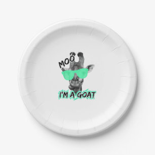 Plato De Papel Graciosa jirafa Shirt Moo Soy un animal de zoológi