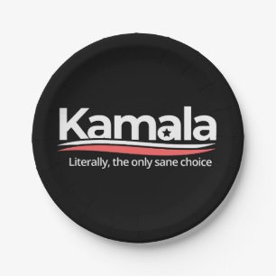 Plato De Papel Graciosa kamala 2024, literalmente la única opción