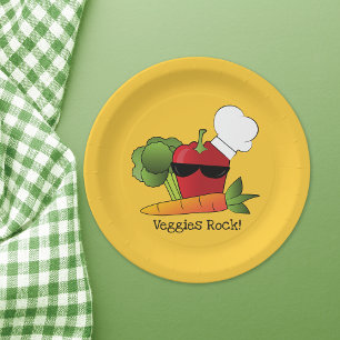 Plato De Papel Graciosa verdura de pimienta roja