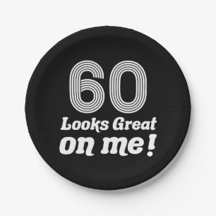 Plato De Papel Gracioso cumpleaños 60 para ella