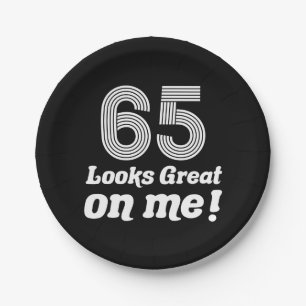 Plato De Papel Gracioso cumpleaños 65 para ella