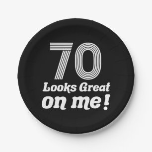 Plato De Papel Gracioso cumpleaños 70 para ella