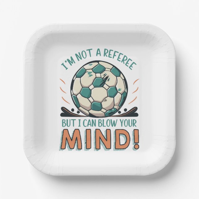 Plato De Papel Gracioso diseño de fútbol (Anverso)