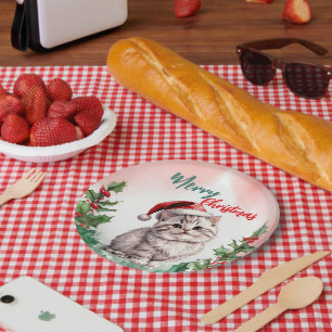 Plato De Papel Gracioso Gatito de Gato guisado de la guirnalda na