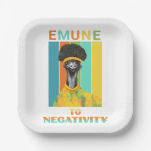 Plato De Papel Gracioso piño de pájaro de Emu - inmune a la negat