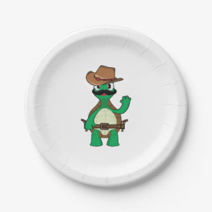 Plato De Papel Gracioso sherrif vaquero