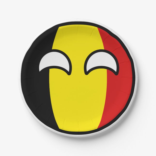 Plato De Papel Gracioso Trenny Geeky Belgium Countryball (Anverso)