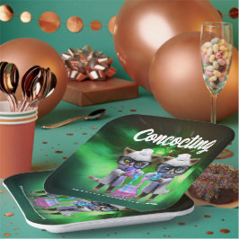 Plato De Papel Graciosos científicos de gatos mal pensados Cumple