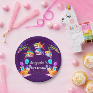 Plato De Papel Graciosos niños fiestas de globo de globo de cumpl