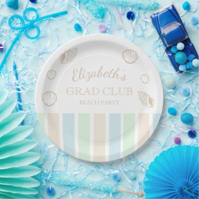 Plato De Papel Grad Club Beach Party (Fiesta)