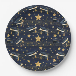 Plato De Papel Grad Glow: ¡Capas, estrellas y celebración!