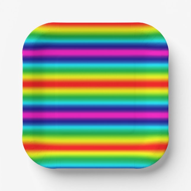 Plato De Papel Gradiente arcoiris. (Anverso)