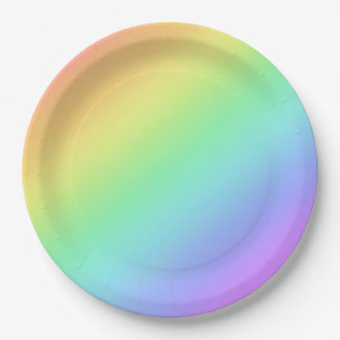 Plato De Papel Gradiente de arco iris