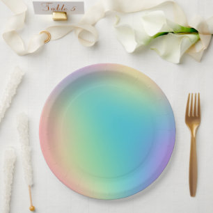 Plato De Papel Gradiente grandioso del arcoiris