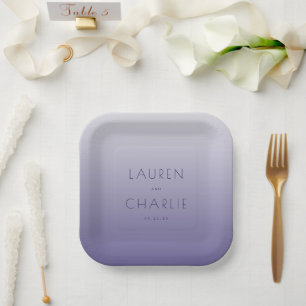 Plato De Papel Gradiente Lavanda Sereno Minimalista