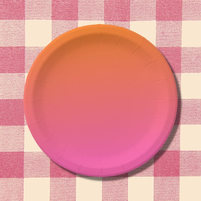 Plato De Papel Gradiente naranja y rosa (Subido por el creador)