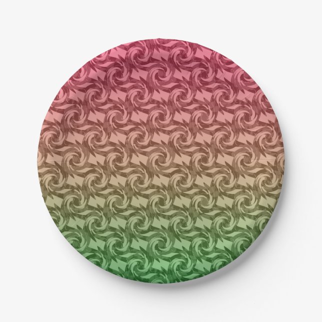 Plato De Papel Gradiente rosa verde (Anverso)