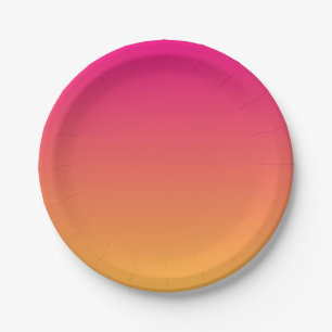 Plato De Papel Gradiente rosa y naranja