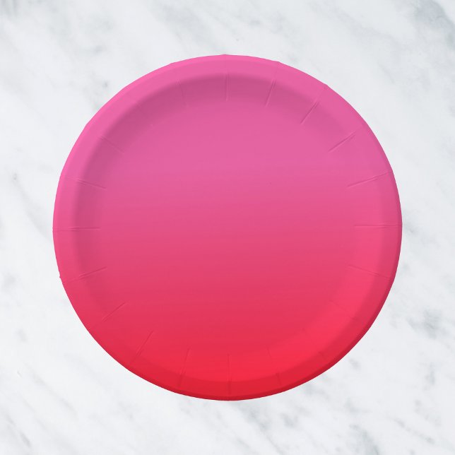 Plato De Papel Gradiente rosa y rojo (Subido por el creador)