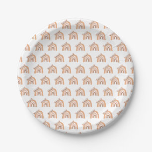 Plato De Papel Grado Terracotta Boho Rainbow Pampas