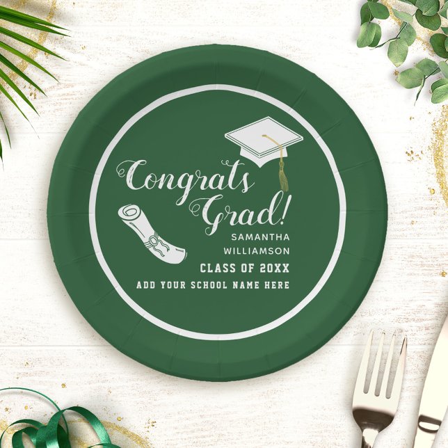 Plato De Papel Grados de felicitación Clase Verde y Blanca de 202 (Subido por el creador)