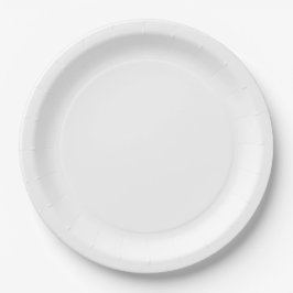 Plato De Papel Graduación Blanca Sencilla Moderna
