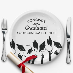 Plato De Papel Graduación Clase de 20XX Congrats Grad Cap Persona