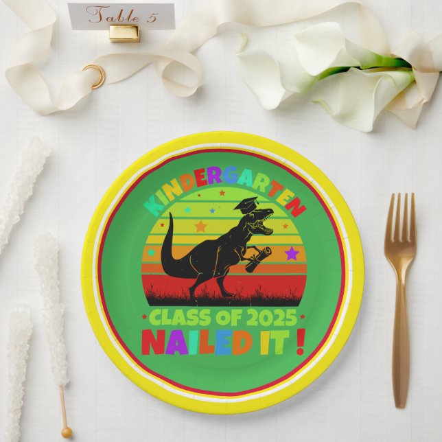 Plato De Papel Graduación Clase de jardines de infancia 2025 (Boda)