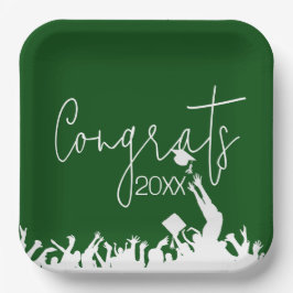 Plato De Papel Graduación De Congratos Con Tapa Blanca