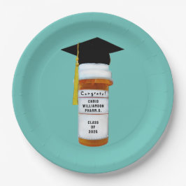 Plato De Papel Graduación de Doctor en Farmacia