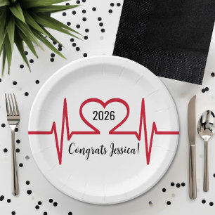 Plato De Papel Graduación de Enfermería Médica