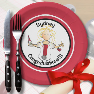 Plato De Papel Graduación de Enfermería personalizada - Placa d