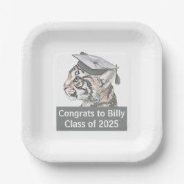 Plato De Papel Graduación de felicitaciones personalizada
