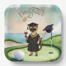 Graduación de golf temática para golfista en green