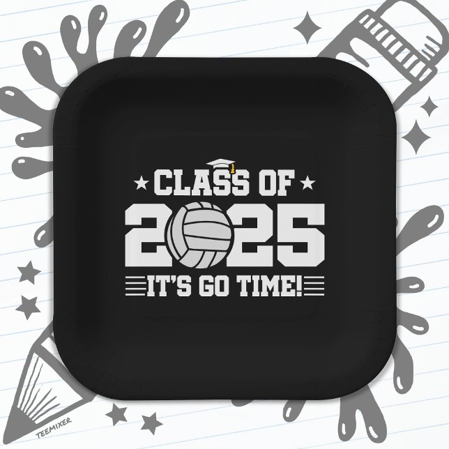 Plato De Papel Graduación de jugador de voleibol de 2025 Senior (Subido por el creador)