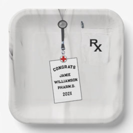 Plato De Papel Graduación de la Escuela de Farmacia de Farmacéuti