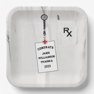 Plato De Papel Graduación de la Escuela de Farmacia de Farmacéuti