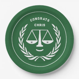 Plato De Papel Graduación de la Facultad de Derecho Verde