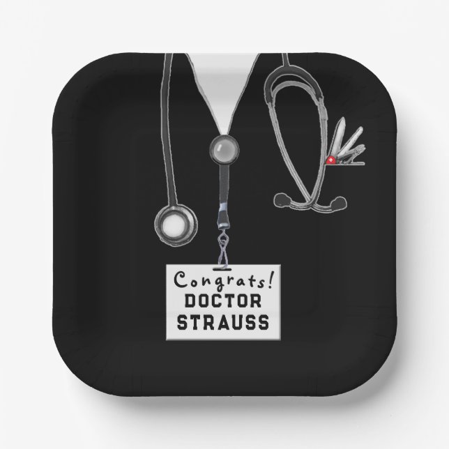 Plato De Papel Graduación de la Facultad de Medicina (Anverso)