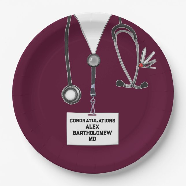 Plato De Papel Graduación de la Facultad de Medicina (Anverso)