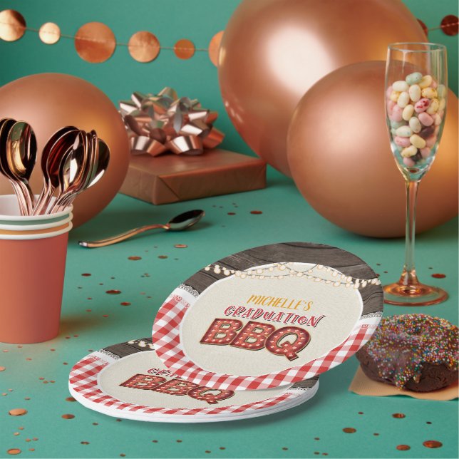 Plato De Papel Graduación de la placa de papel BBQ - Rojo (Multi)