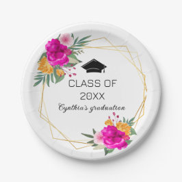 Plato De Papel Graduación de la Primavera de las Flores Silvestre